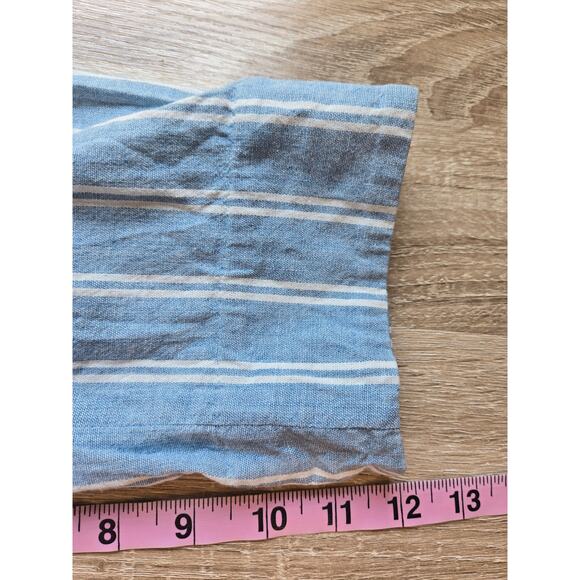 NWOT CHICO'S Cotton Blend Indigo Stripe Chambray Open Blazer Large Petite 12/14 - Picture 13 of 15
